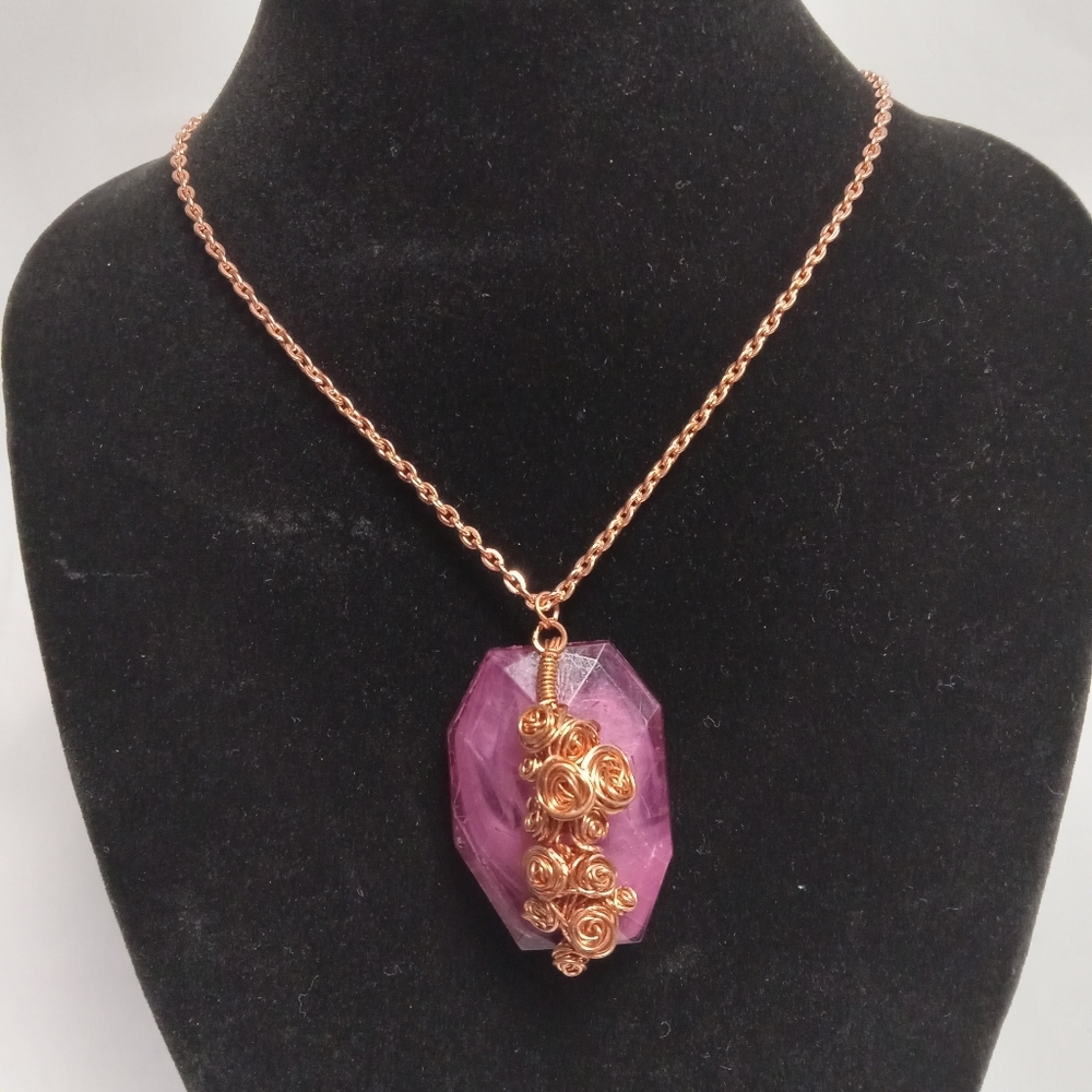 Hand Crafted Purple and Gold Necklace